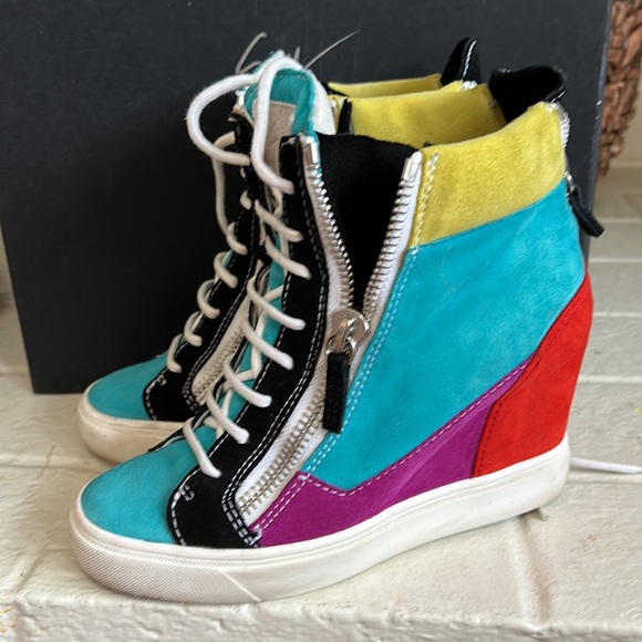 Giuseppe Zanotti Shoes - 💎Giuseppe Zanotti Suede Wedge Multicolor Sneakers